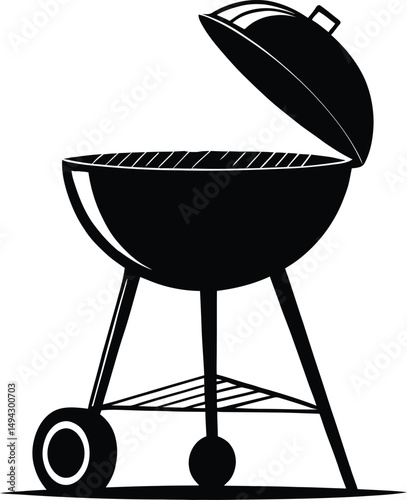 Bbq and grill silhouette vector illustration