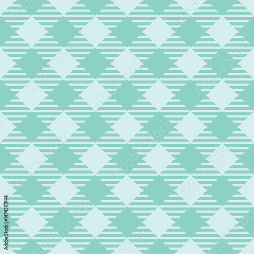 Seamless cyan plaid pattern vector