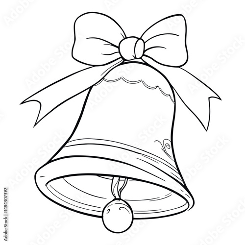 Bell Ornament Illustration Coloring Page for Holidays Season Perfect Activity for Kids and Adults