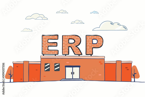 vector illustration of a ERP sign
