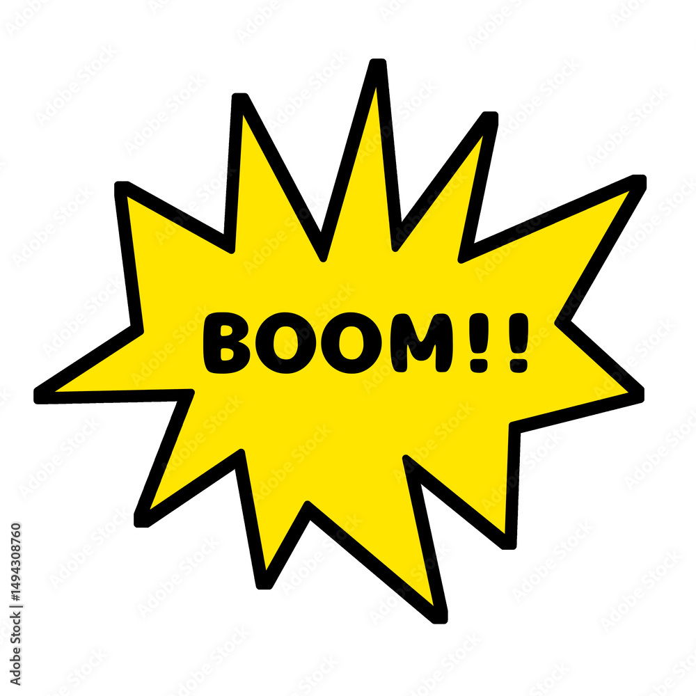 Obraz premium Flat style illustrations of comic explosions, cartoon bubble bursts, star explosions.