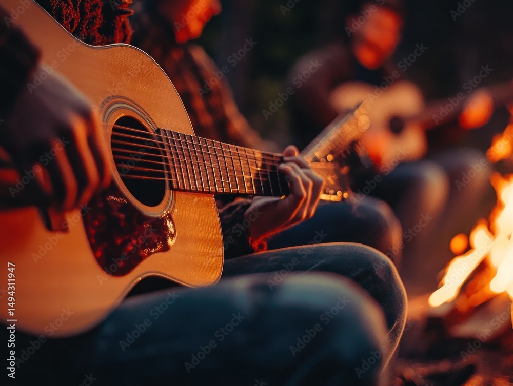 Fototapeta premium Campfire Acoustic Music Session
