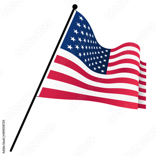 America Waving flag representing United State Nation Freedom Liberty, USA Independence Patriotism, Democracy Election Vote Event, Memorial Day and Travel