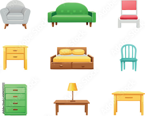 Vector furniture icons – isolated elements.