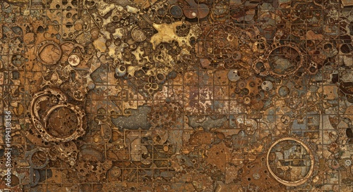 Wallpaper Mural A detailed abstract of rusting metal pieces Torontodigital.ca