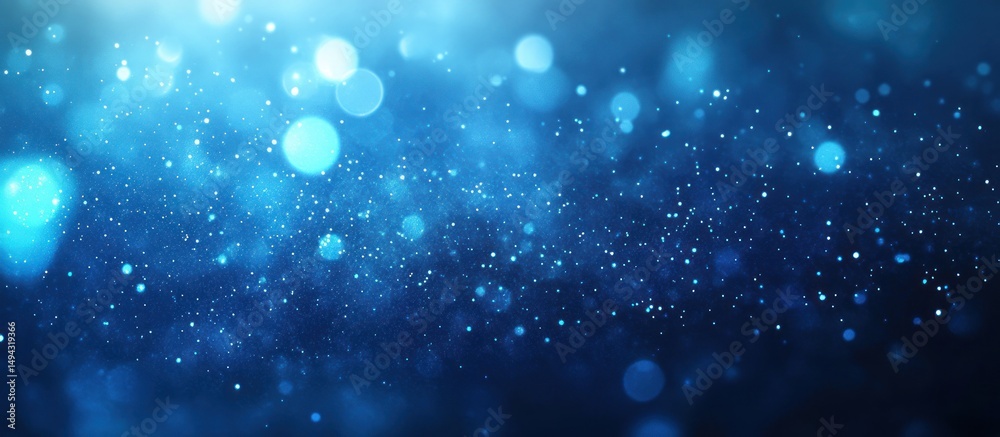 Fototapeta premium Abstract Blue Sparkle Background: Shimmering Lights and Glowing Dust