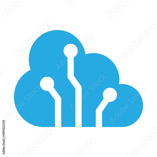 Cloud Computing Vector Flat Icon Design