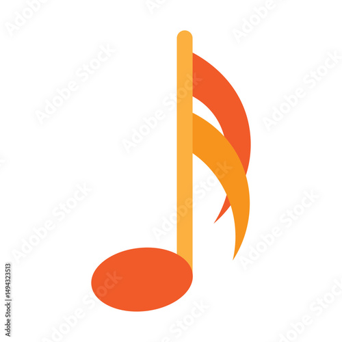 Music Note Vector Flat Icon Design