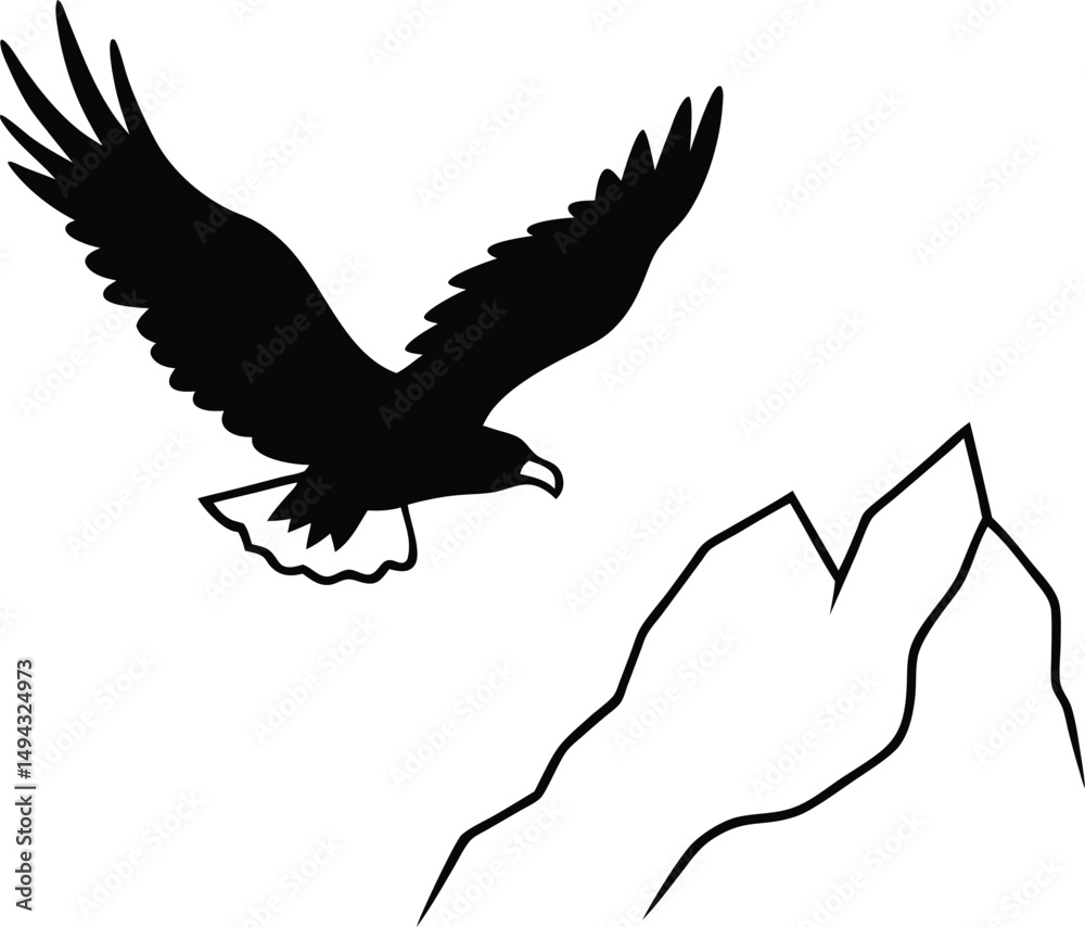 Obraz premium eagle silhouette vector