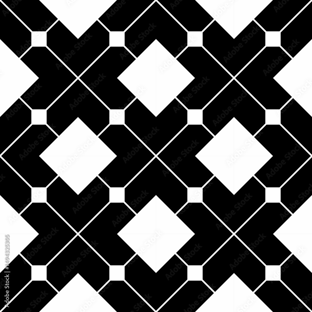 Fototapeta premium Square pattern abstract seamless black