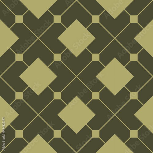 Square pattern abstract seamless military green
