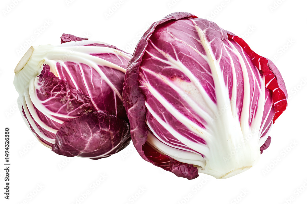 Obraz premium a close up of a red cabbage on a white background