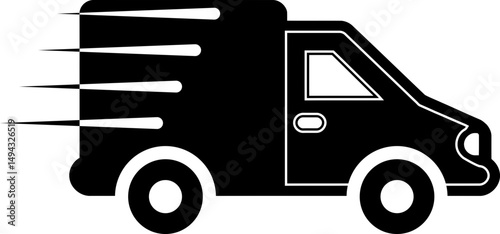 Fast delivery shipping truck icon for ecommerce logistics
