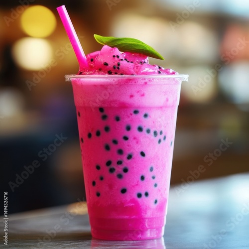 Exotic Dragon Fruit Lychee Tea Asian Fusion photo