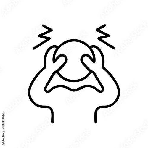 Stressed person holding head icon to represent emotional overload