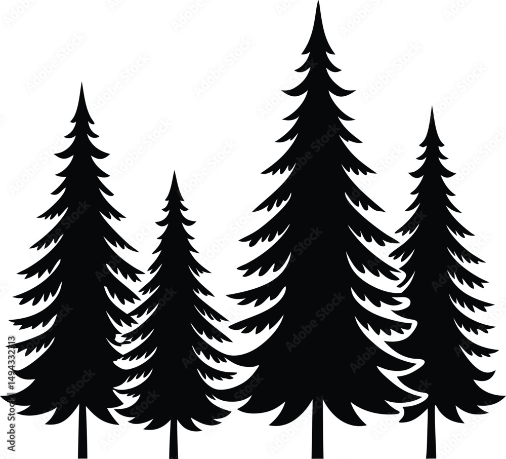 Naklejka premium vector silhouettes of trees