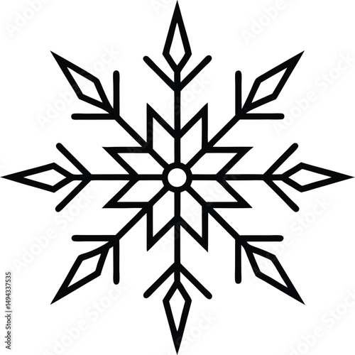 black and white snowflake