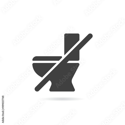 Vector Isolated No Toilet Icon