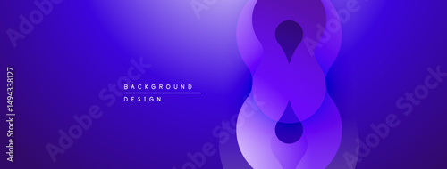 Abstract gradient background. Overlapping circles create infinity symbol. Modern design, vibrant purple hues, smooth transitions.