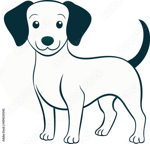 Adorable Puppy Line Drawing Vector for Designers