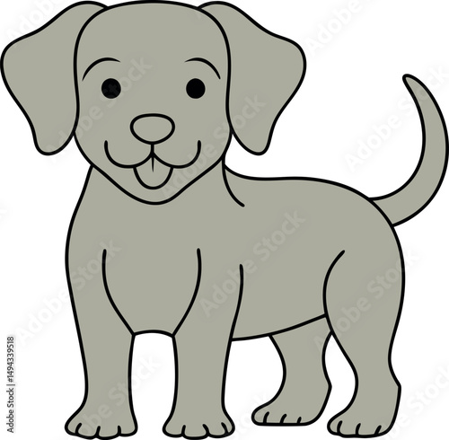 Adorable Puppy Line Drawing Vector for Designers