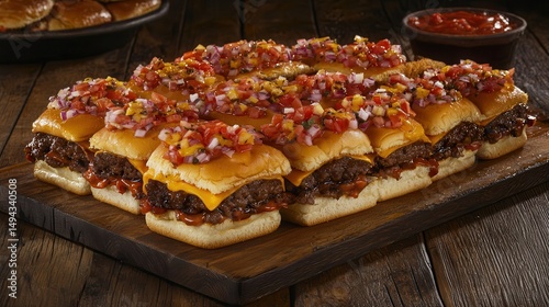 Wallpaper Mural Delicious Mini Cheeseburgers with Fresh Pico de Gallo Torontodigital.ca