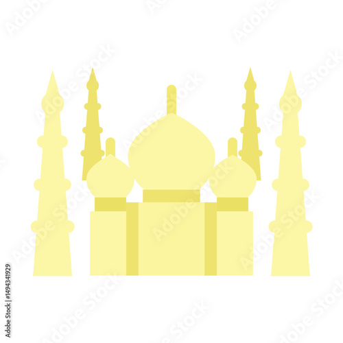 Taj Mahal Vector Flat Icon Design