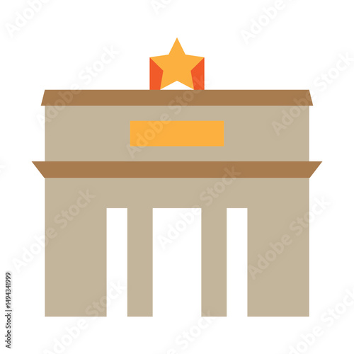 Independence Arch Vector Flat Icon Design