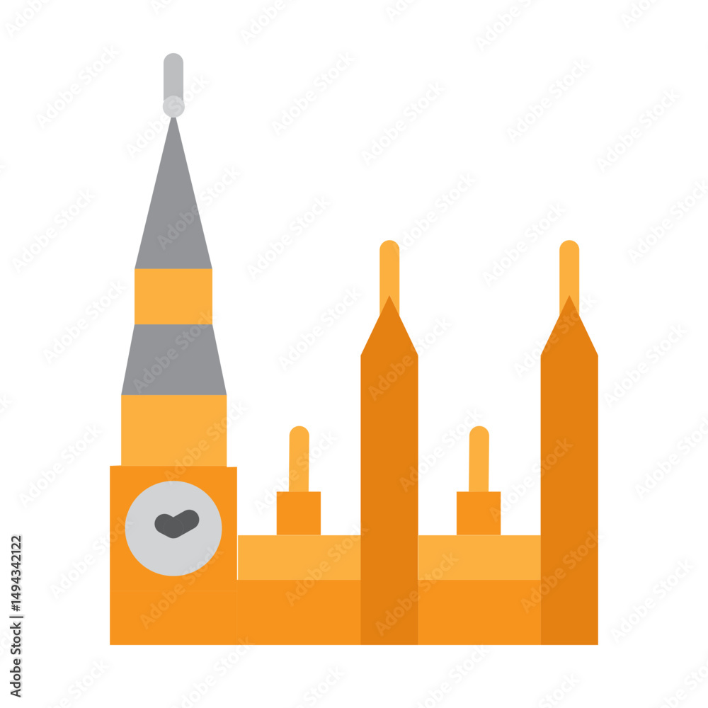 Big Ben Vector Flat Icon Design Big Ben Vector Flat Icon Design