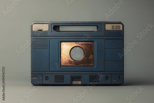 Retro futuristic device vintage technology panel