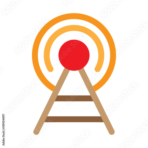Broadcast Vector Flat Icon Design