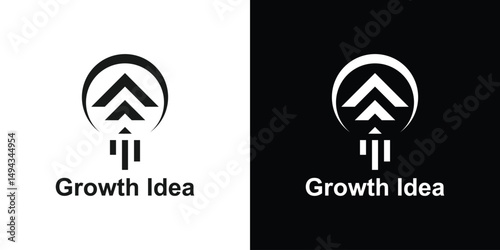 logo design arrow and lamp,idea,innovation,design creative,elegant.