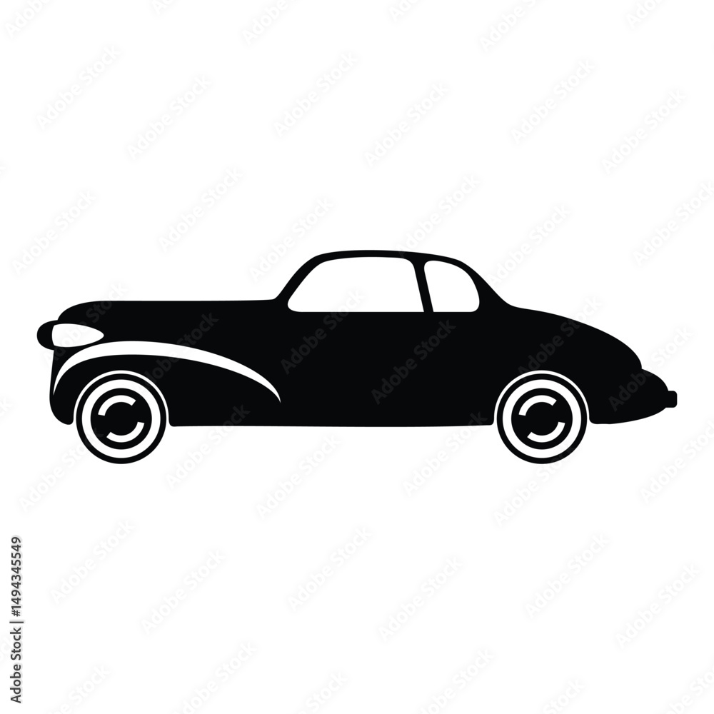 Fototapeta premium vintage retro car silhouette icon vector illustration design on white background