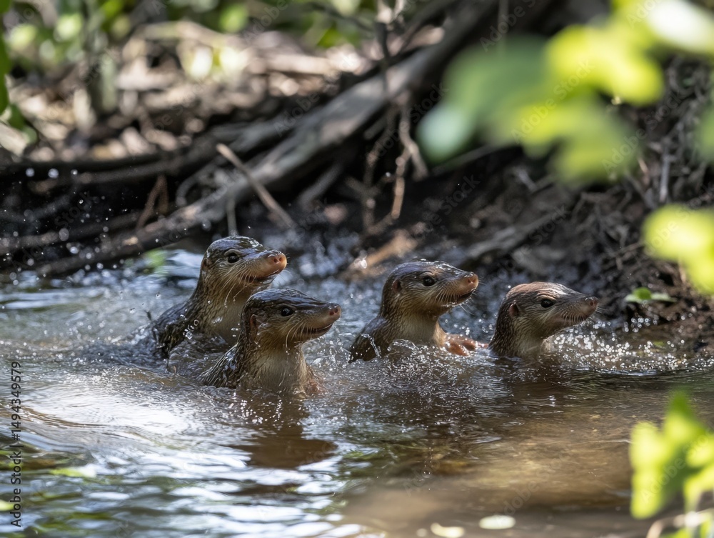 Fototapeta premium Juvenile Egg Laying Mammals Gaining Sensory Power for Electric Signals