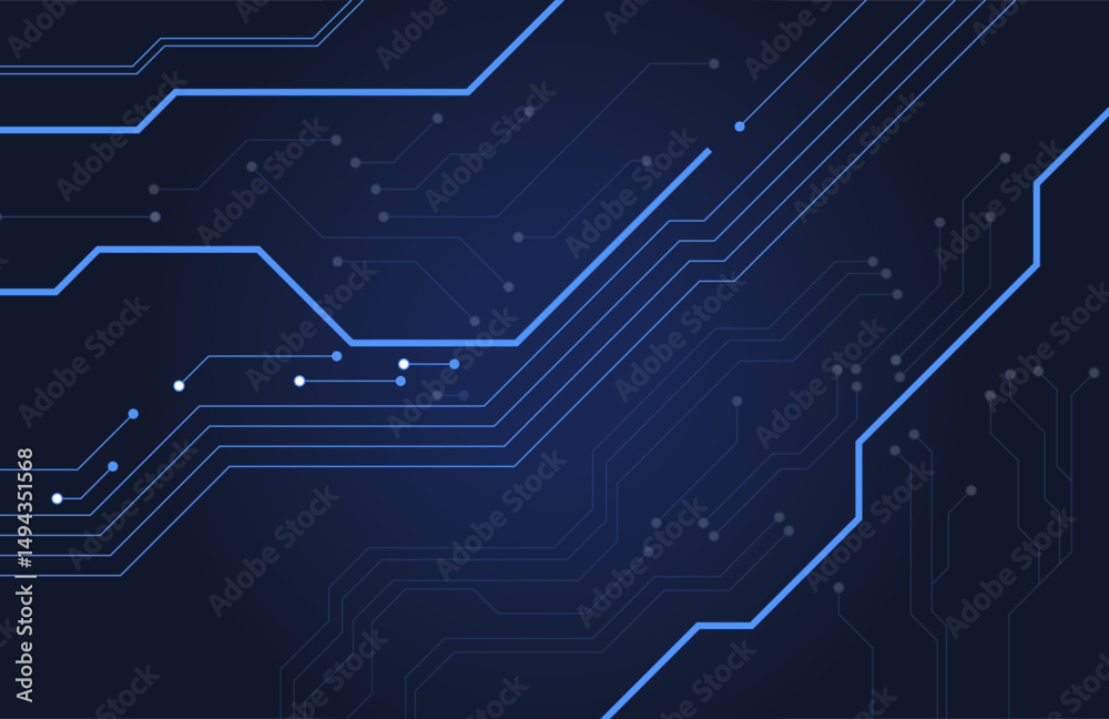 Obraz premium Abstract Electronic Circuit Board Design - Technology Background