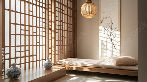 interior, room, window, home, architecture, wall, design, house, door, furniture, floor, bedroom, bed, wood, glass, japanese, nobody, light, hotel, empty, hall, apartment, building, luxury, office