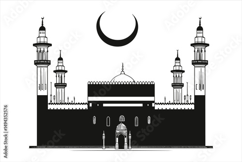 Silhouette of Mosque, mosque, architecture, minaret, india, religion, building, taj mahal, dome, agra, travel, taj, landmark, mahal, asia, kazan, monument, sky, russia, tourism, culture, marble, white