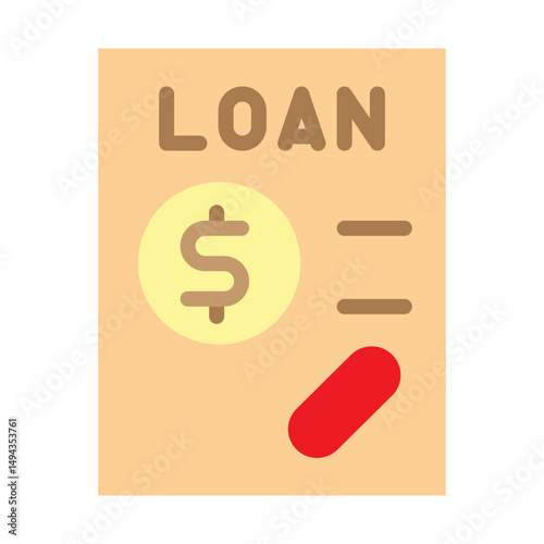 Loan Agreement Vector Flat Icon Design