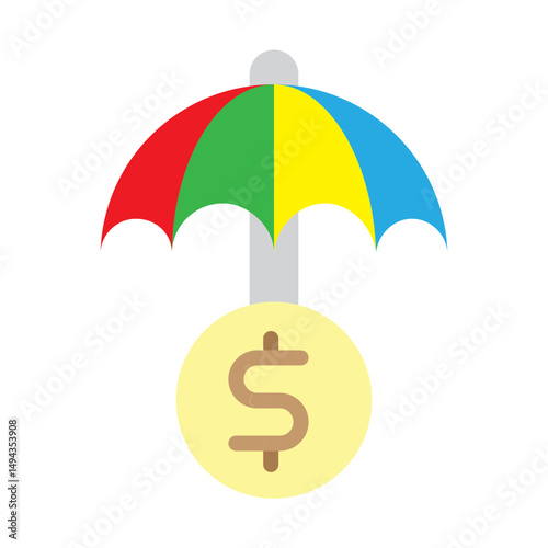 Financial Insurance Vector Flat Icon Design
