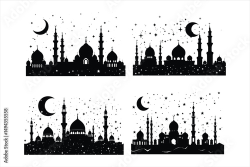 Silhouette of Mosque, mosque, architecture, minaret, india, religion, building, taj mahal, dome, agra, travel, taj, landmark, mahal, asia, kazan, monument, sky, russia, tourism, culture, marble, white