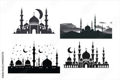 Silhouette of Mosque, mosque, architecture, minaret, india, religion, building, taj mahal, dome, agra, travel, taj, landmark, mahal, asia, kazan, monument, sky, russia, tourism, culture, marble, white