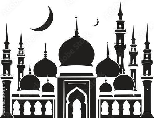Silhouette of Mosque, mosque, architecture, minaret, india, religion, building, taj mahal, dome, agra, travel, taj, landmark, mahal, asia, kazan, monument, sky, russia, tourism, culture, marble, white