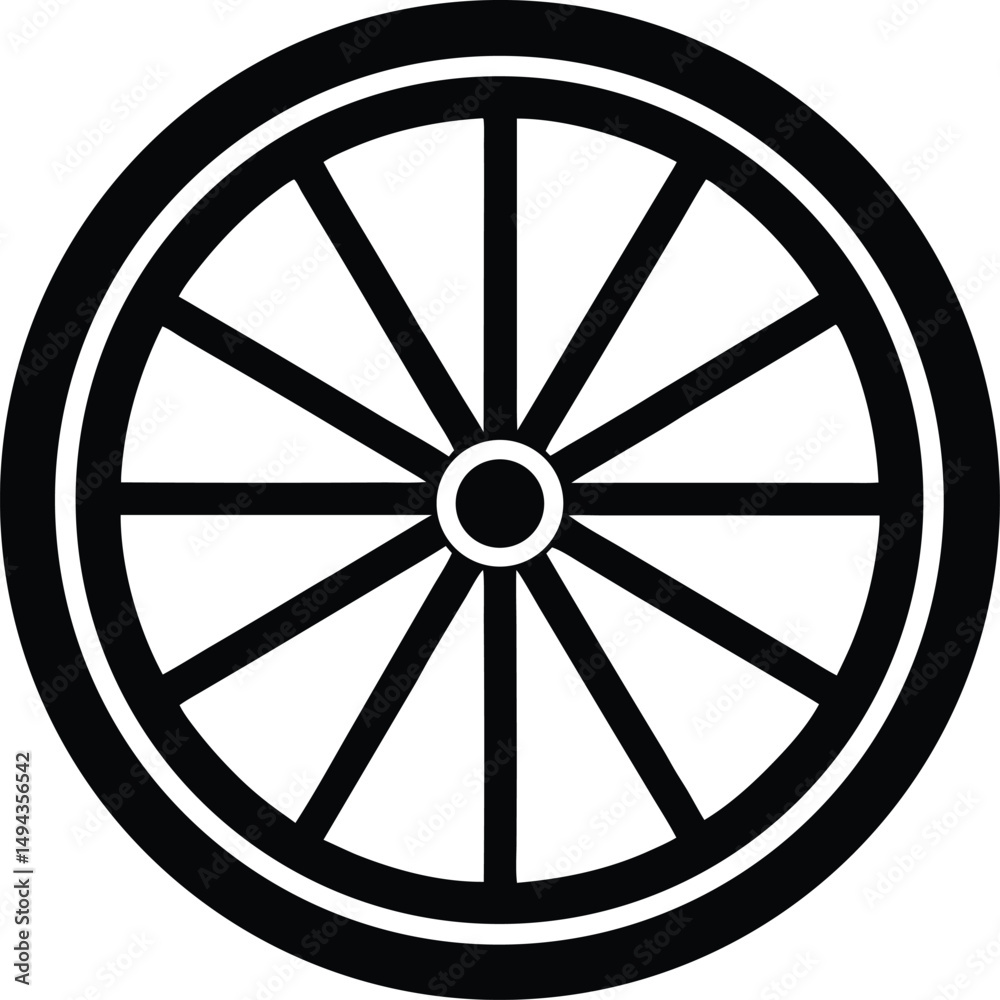 Fototapeta premium bicycle wheel icon vector illustration