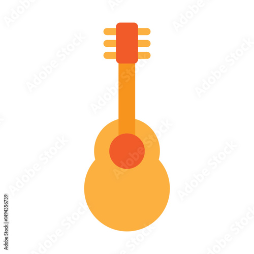 Mexican Guitar Vector Flat Icon Design