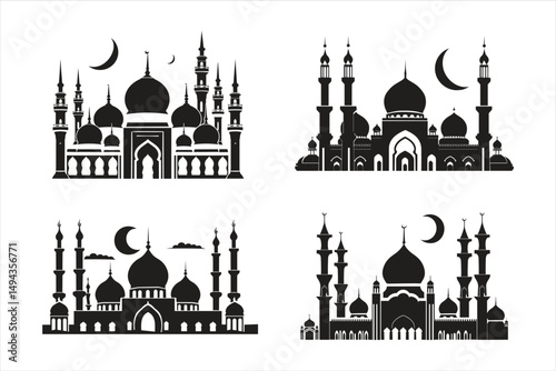 Silhouette of Mosque, mosque, architecture, minaret, india, religion, building, taj mahal, dome, agra, travel, taj, landmark, mahal, asia, kazan, monument, sky, russia, tourism, culture, marble, white