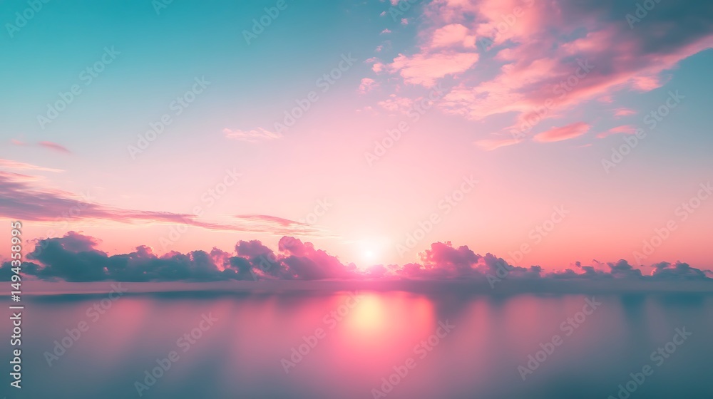 Naklejka premium Sky painted with sunrise light and clouds high resolution picture