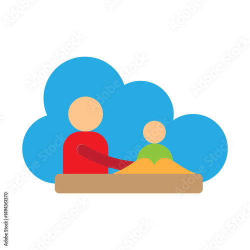 Online Tutoring Vector Flat Icon Design