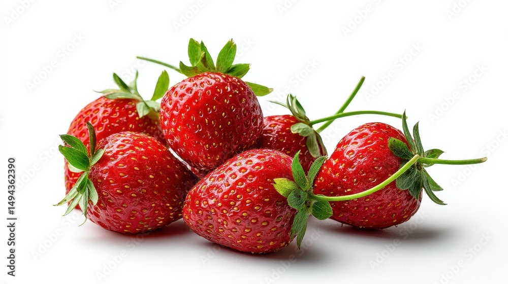 High-Resolution Strawberries on White Background High-Resolution Strawberries on White Background