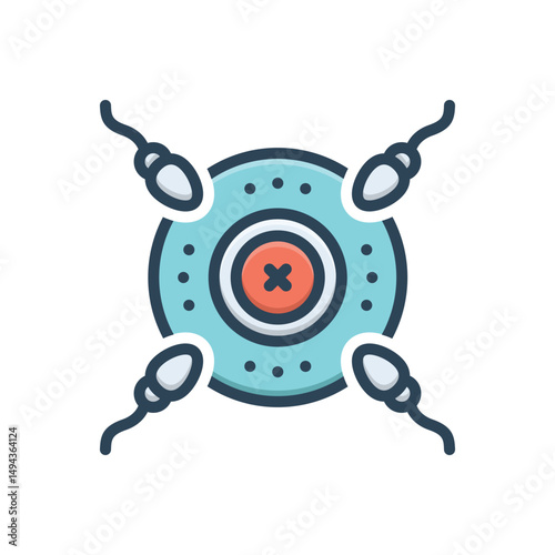 Color illustration icon for infertility