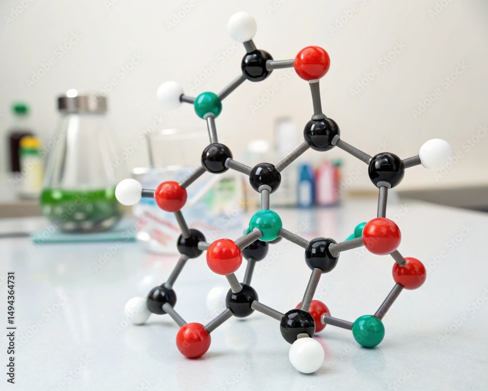 Obraz premium 3d render of molecule 